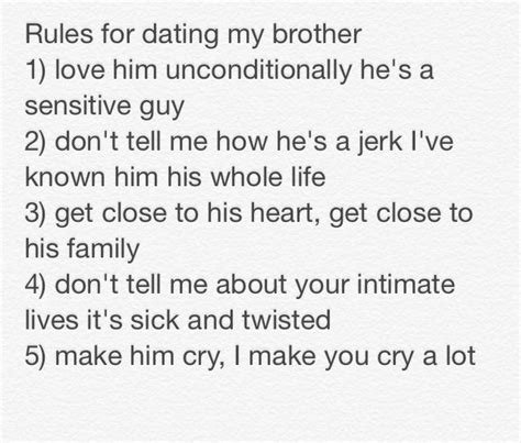 rules for dating my big brother